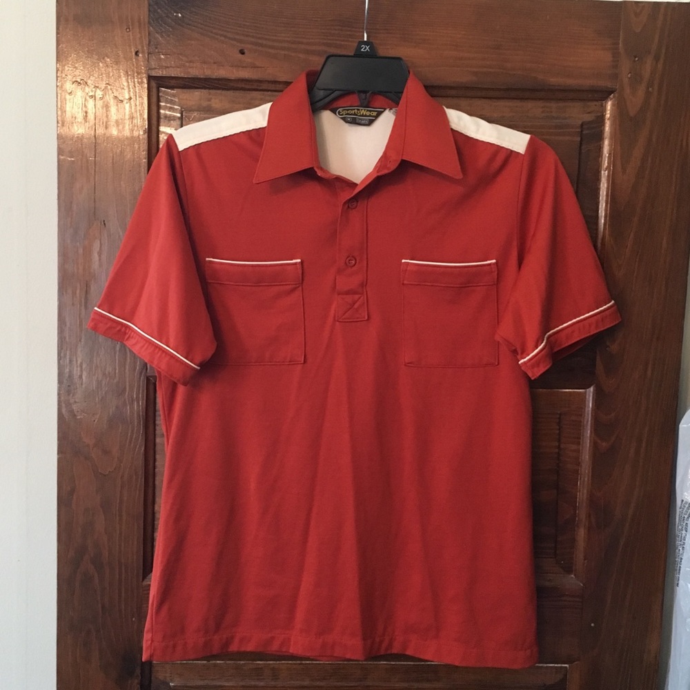 Vintage Medium Orangish color Sears collared t!!!
